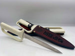JGL sticking knife with finger protection and leather cover